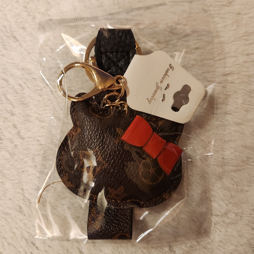 Elegant Brown and Red Keychain